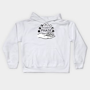 It's Just a Phase Moon Cycle with Hand Kids Hoodie